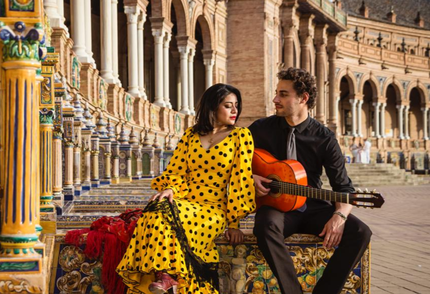 pareja artistas flamencos